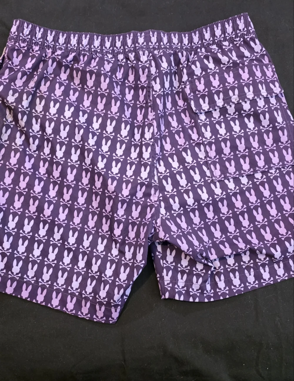 Psycho Bunny Purple Bunny-Print Swim Shorts